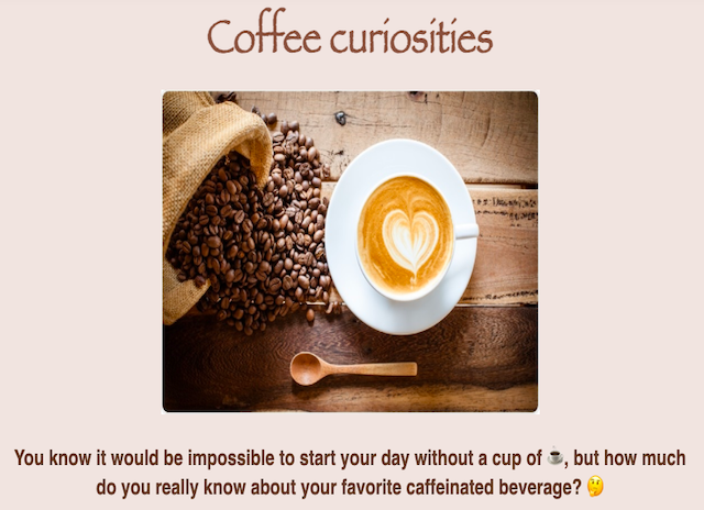 coffe curiosities website